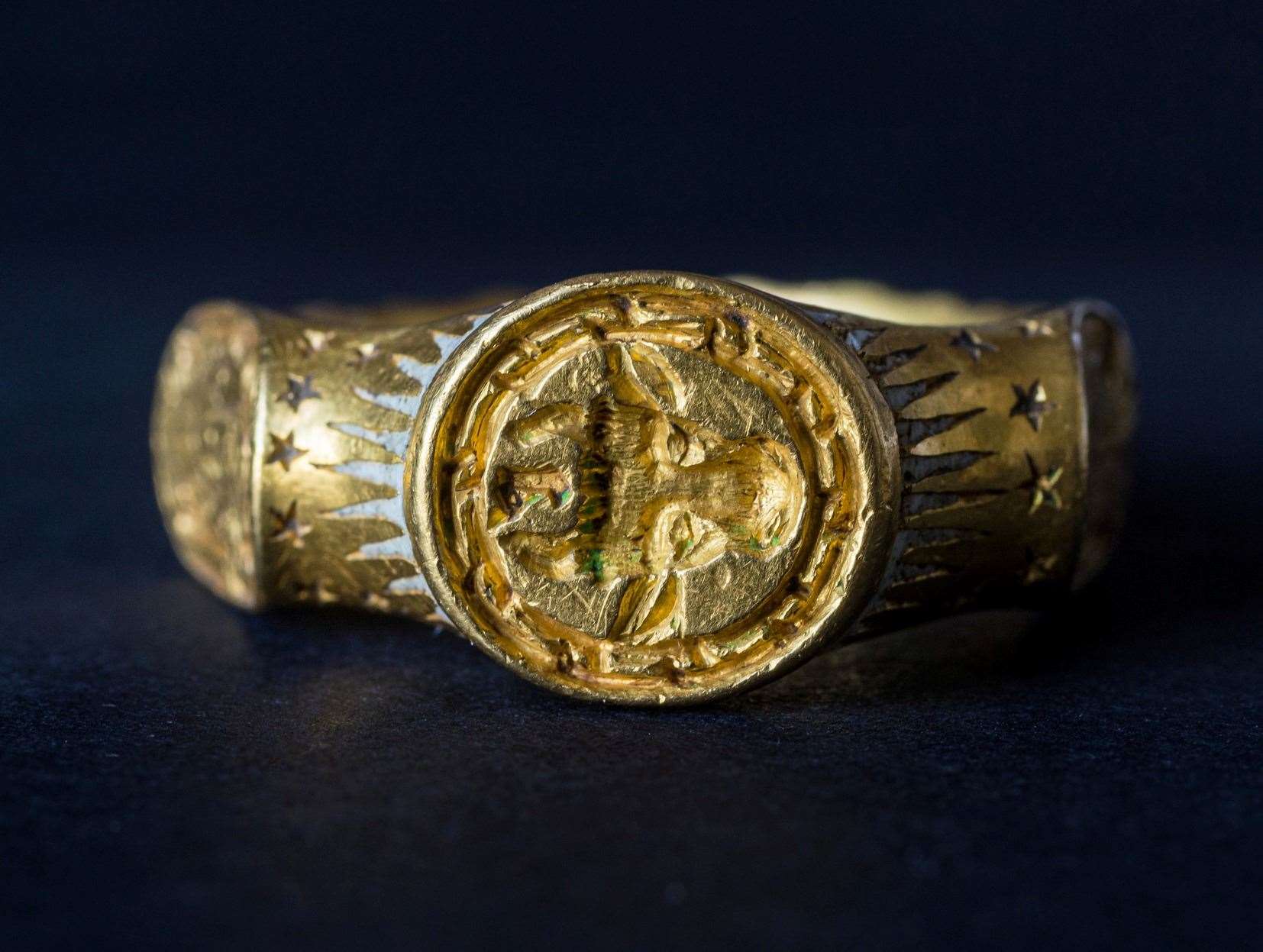 A rare Tudor gold signet ring, believed to have belonged to a member of the Boleyn family found in Kent in 2019