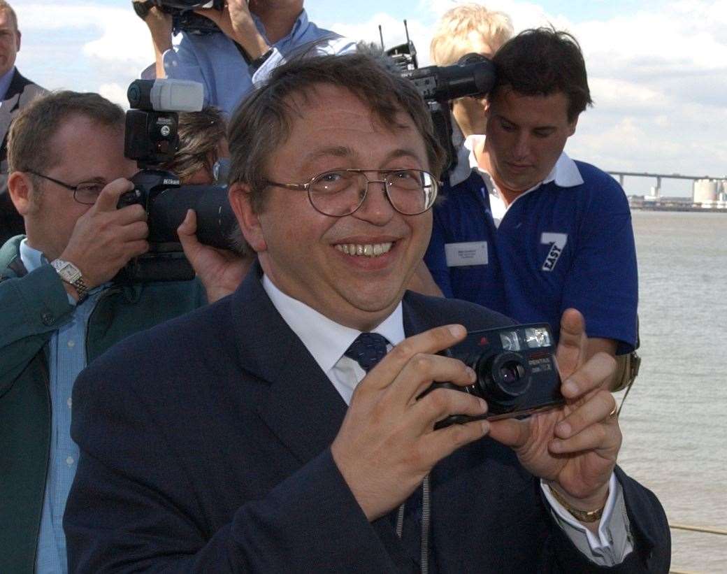 Pictured in 2003, then Gillingham MP Paul Clark was with Tony Blair and John Prescott when they visited Ingris Park in Greenhithe