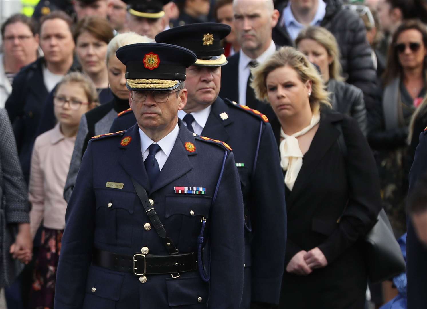 Garda Commissioner Drew Harris addressed mourners during the state funeral (Brian Lawless/PA)