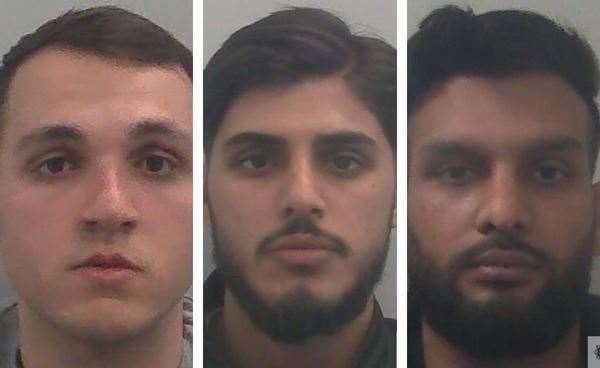 Brendan Slepcik, Umair Ashraf and Kabir Ali were all jailed. Picture: Kent Police