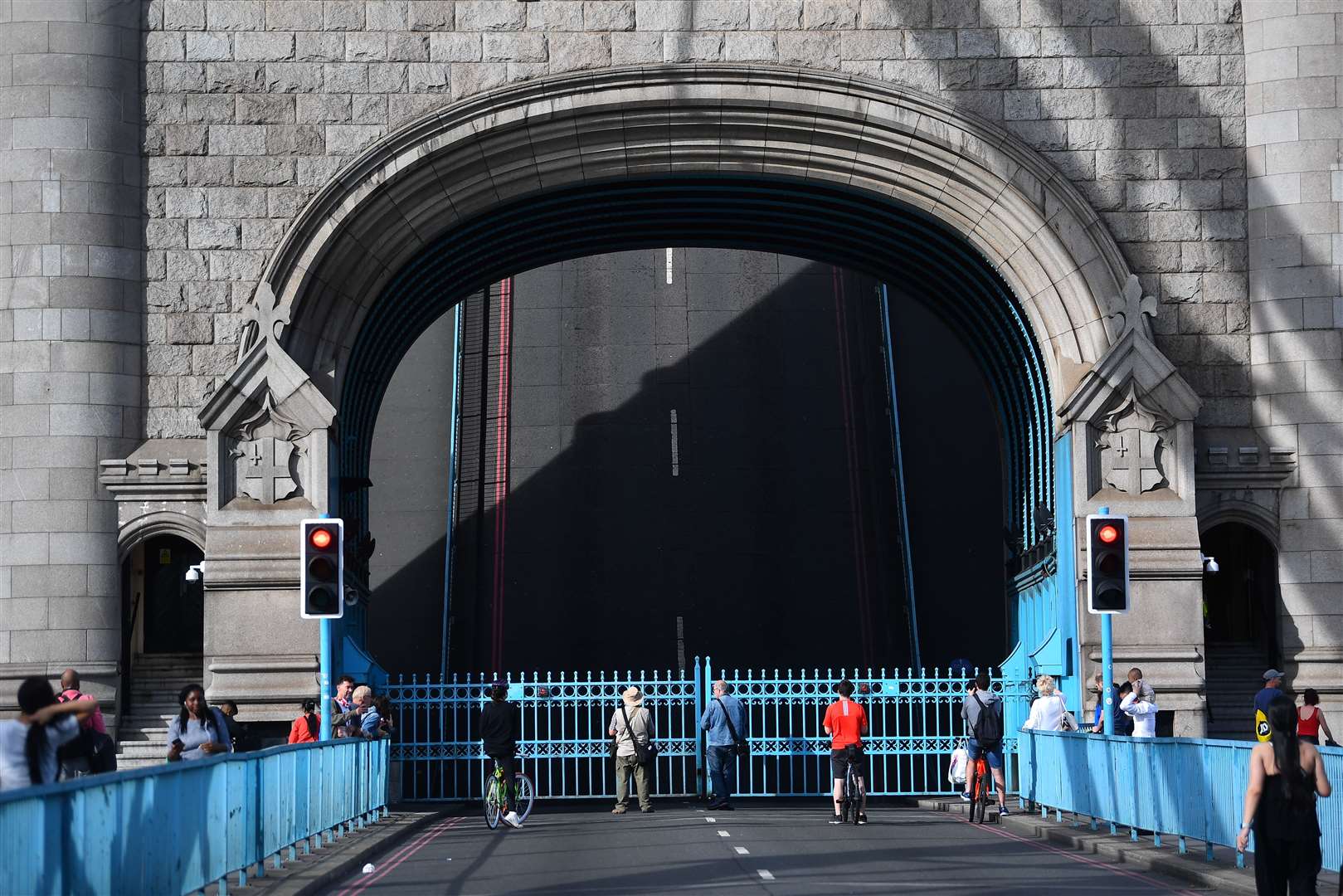 It was raised again on Sunday to test that the lifting mechanism was working correctly (Victoria Jones/PA)