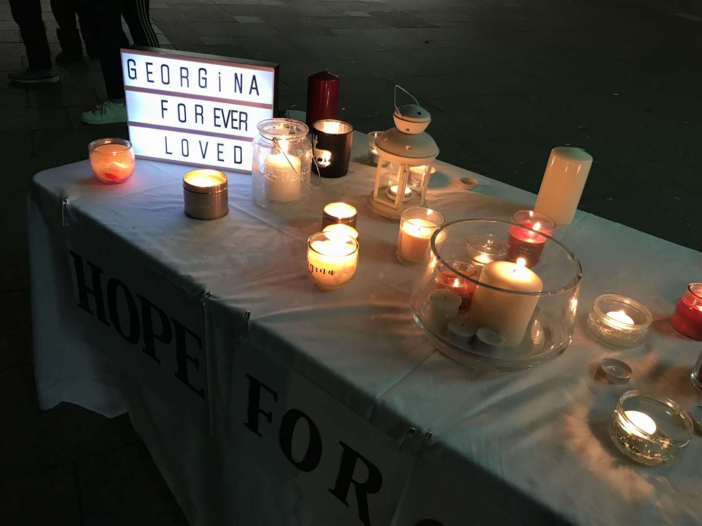 Family and friends gather in Worthing last year for a candlelight vigil to mark the birthday of missing mother Georgina Gharsallah (Michael Drummond/pa)