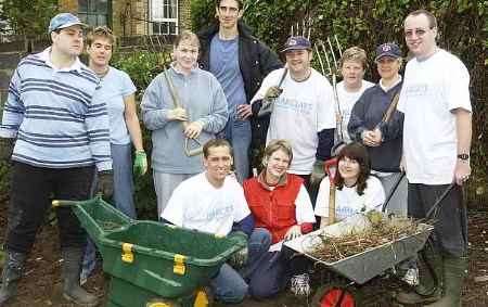 The Barclays volunteers in gardening mode. Picture by Matthew Walker