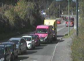 Traffic queuing on Hermitage Lane