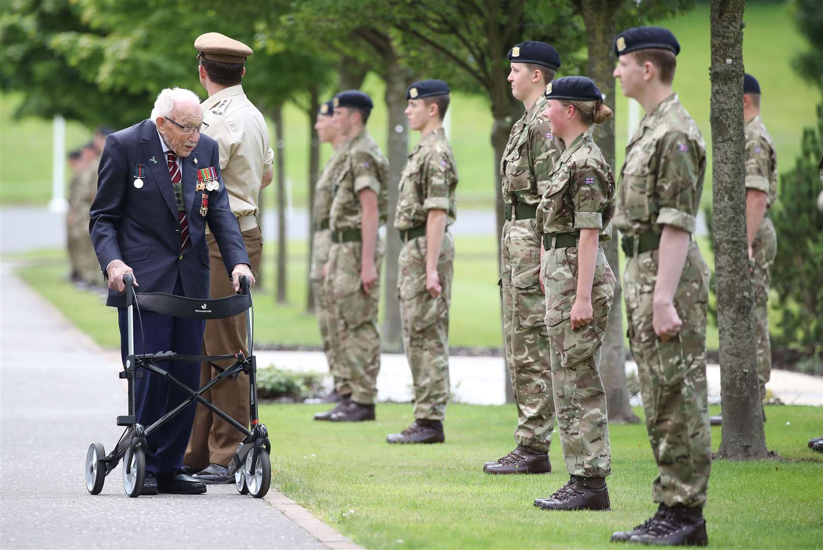 Captain Sir Tom Moore told the junior soldiers to make the most of the facilities and try to ‘be the best’ (Danny Lawson/PA)