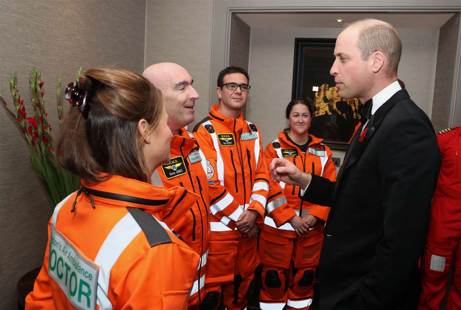 William with consultants and paramedics at London’s Air Ambulance Charity gala (Chris Jackson/PA)