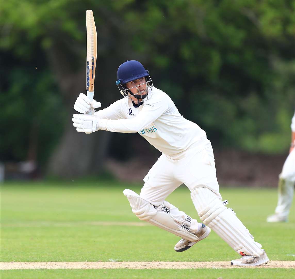 St Lawrence & Highland Court captain Matt Hammond - finished 36 not out to steer them over the line in their Kent League Premier Division derby at Canterbury on Saturday. Picture: Gary Restall