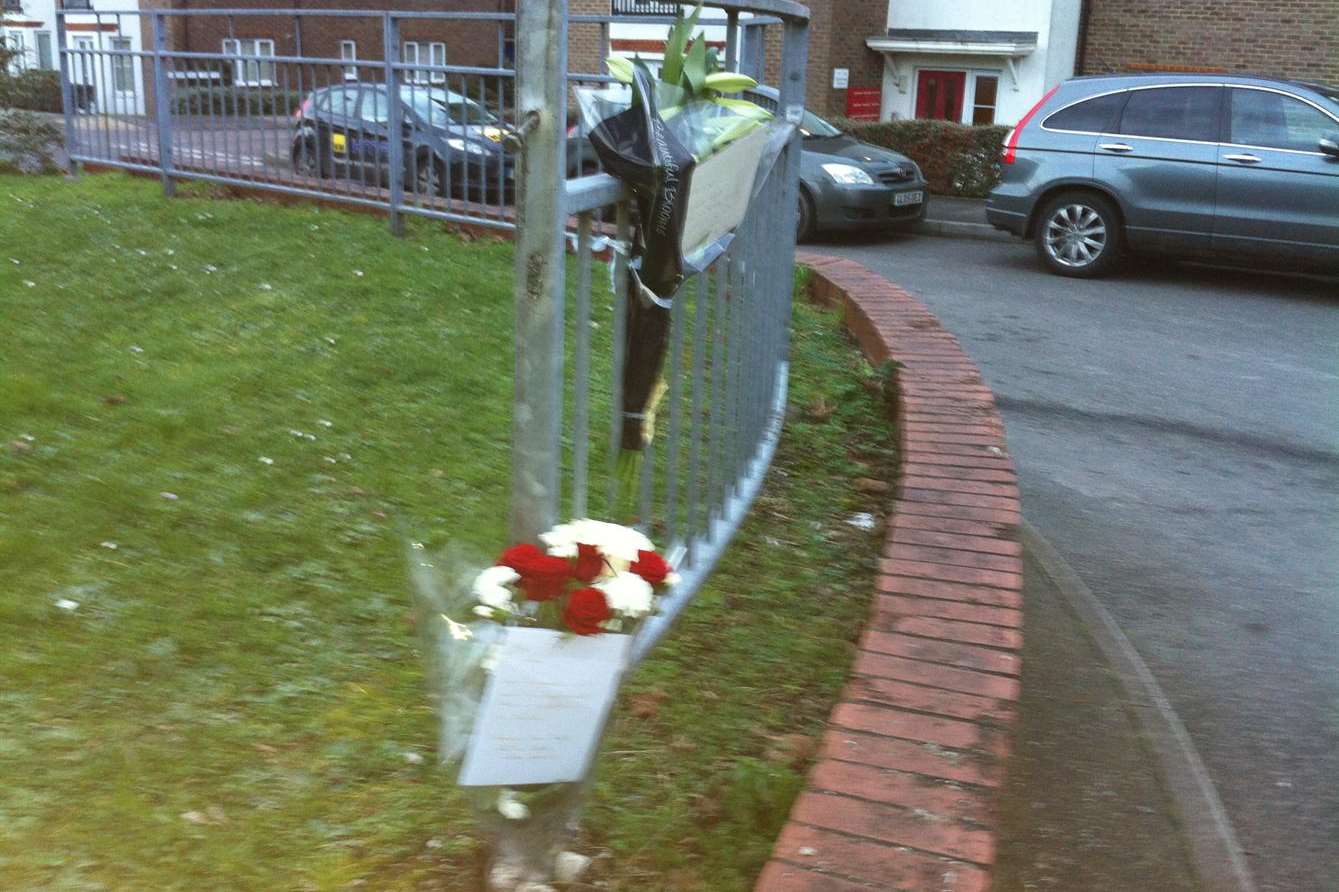 Floral tributes left at the scene in memory of John O'Donohue