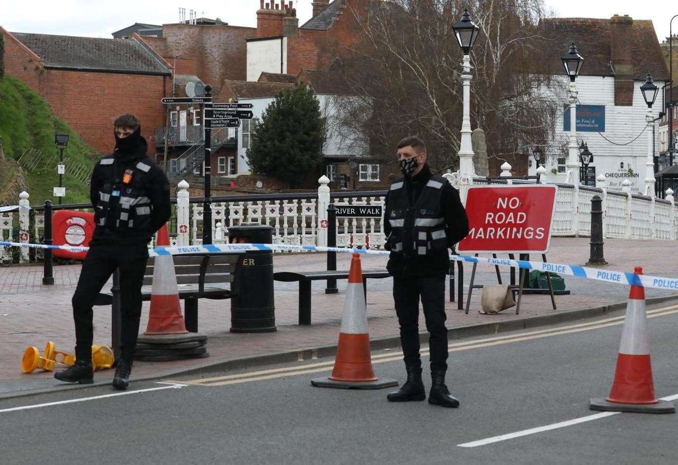 Part of Tonbridge town centre is closed off today after a stabbing Picture: UK News in Pictures