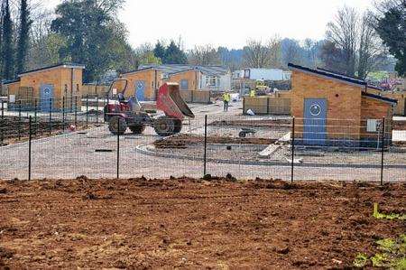 Building work continues on the gypsy site behind Kent Police's Coldharbour base. Aylesford.