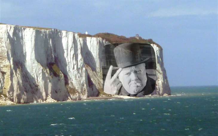 How the carving of Churchill on the White Cliffs might have looked, maybe