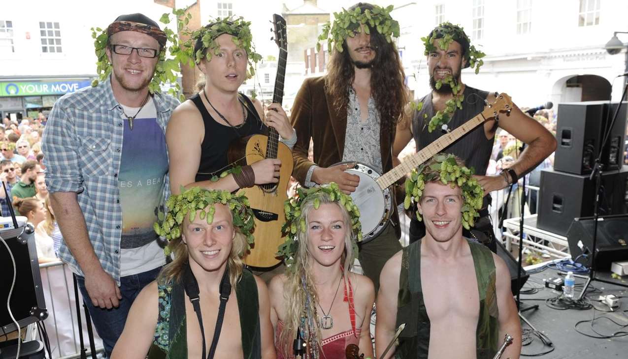 CoCo and the Butterfields performing at the Faversham Hop Festival stage