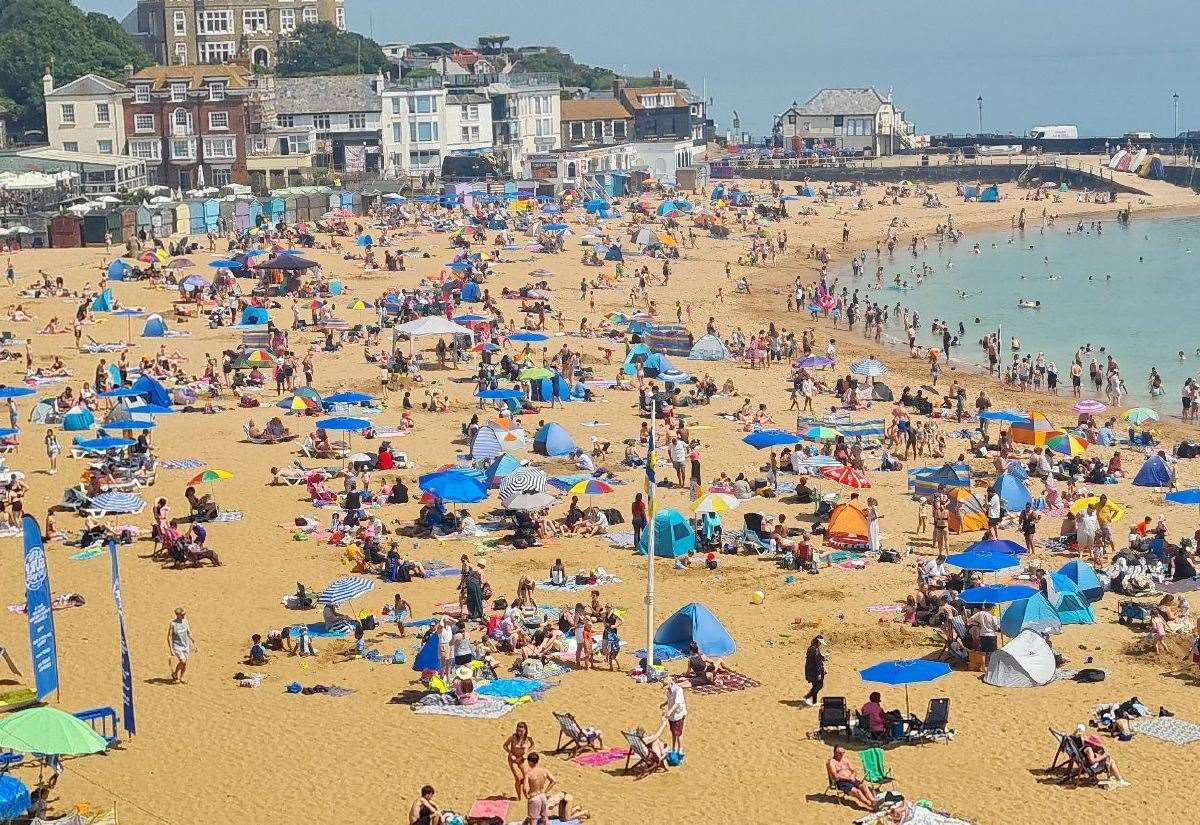 Ice-cream shop hails start of summer as crowds flock to Viking Bay in ...