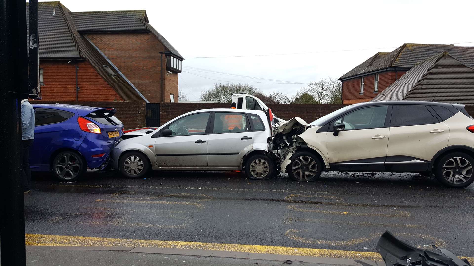 Two Ford Fiestas and a Renault Kaptur were involved