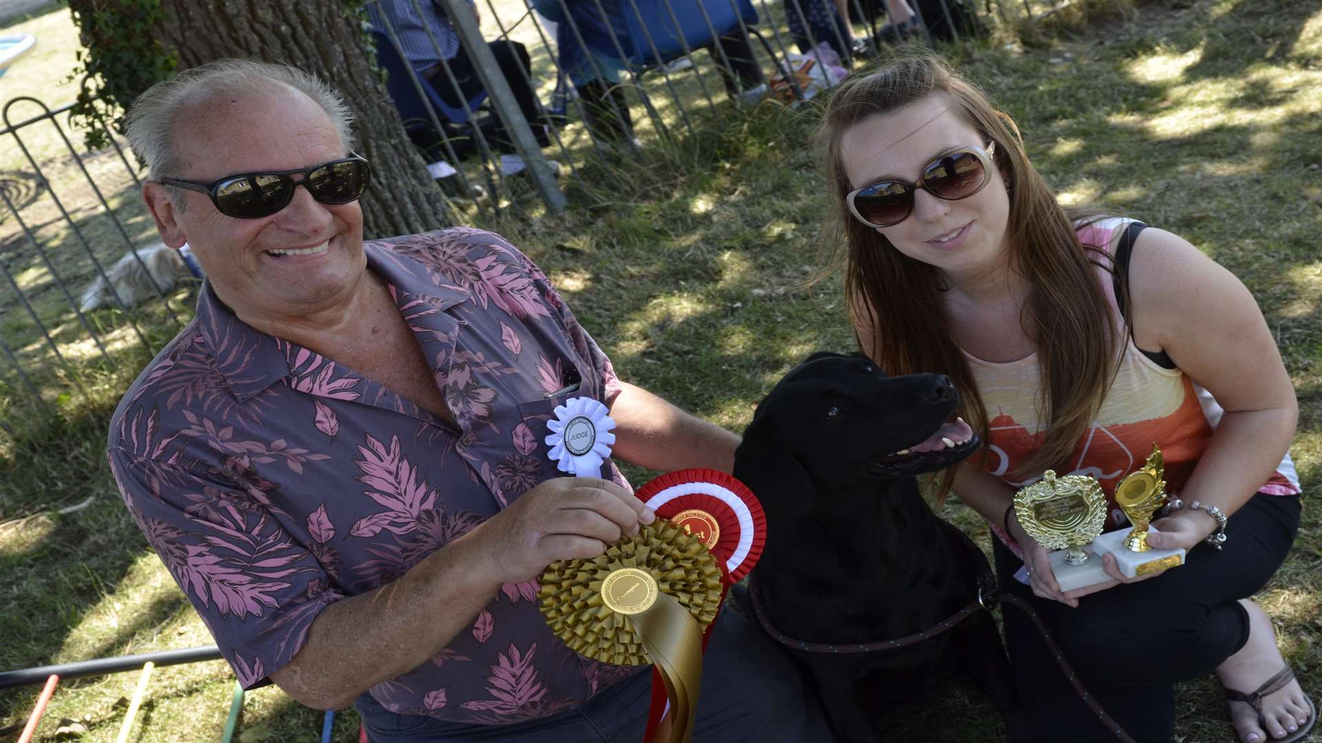 Alix (right) with her dog Mossie, which won the most handsome dog category