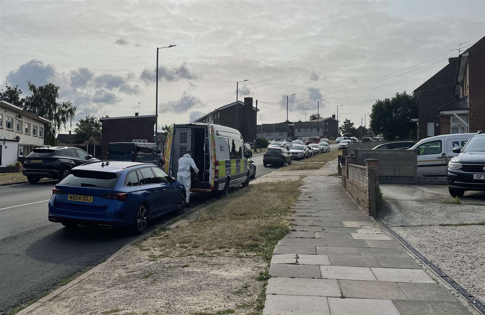 Police at the scene in Henderson Drive, Dartford, on August 18, which was cordoned off while investigations took place