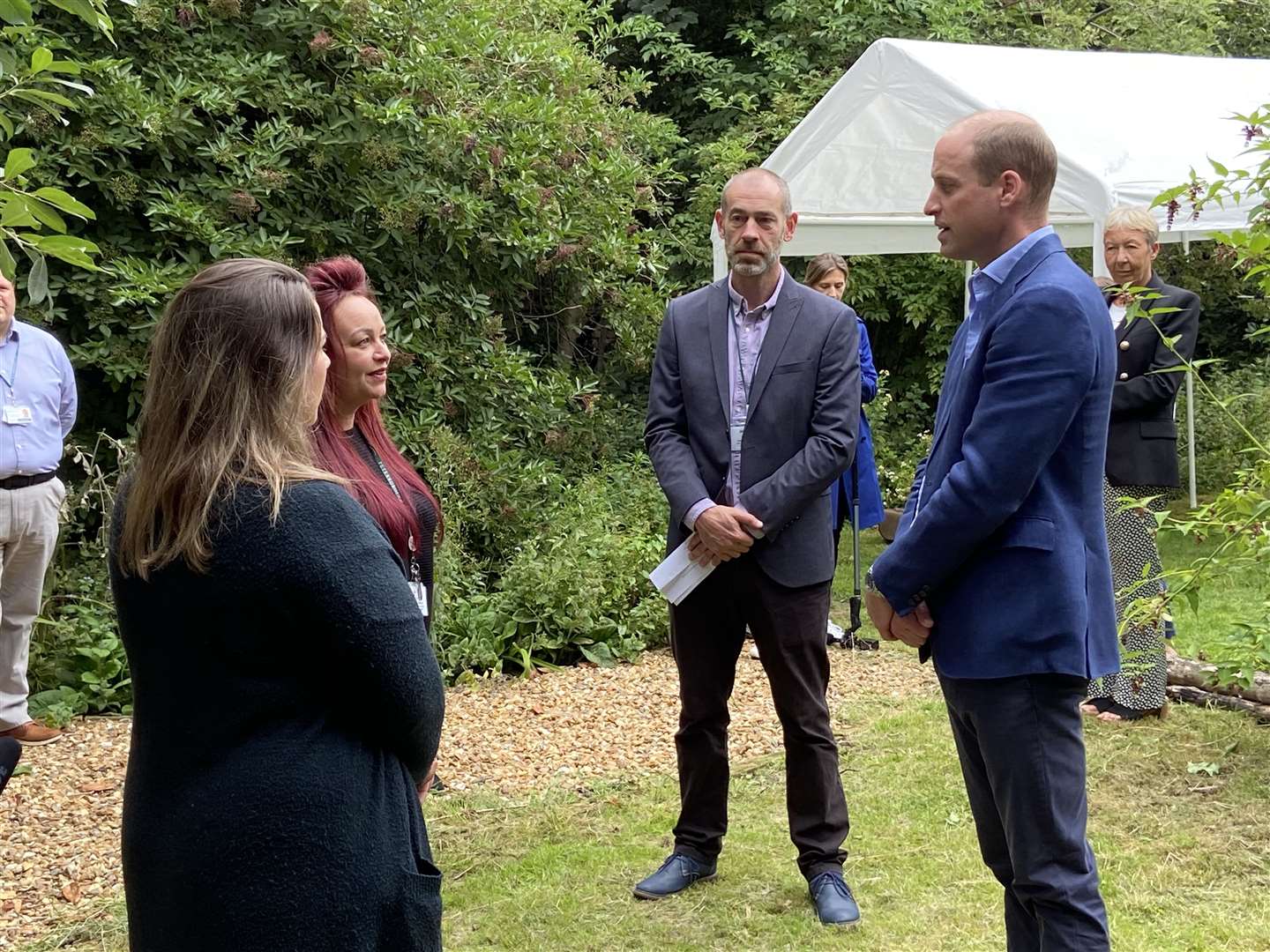 William meets representatives from Peterborough’s Safer off the Streets partnership (PA)