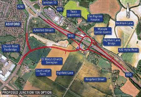 Plans for junction 10a of the M20