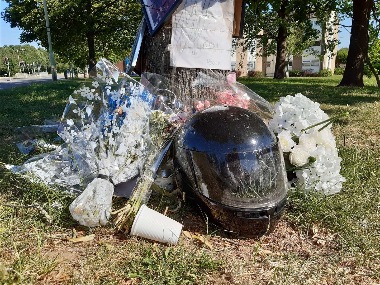 Tributes off Brookfield Road, South Ashford