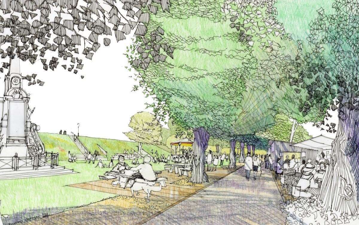 The vision for Canterbury's Dane John Gardens includes more public seating