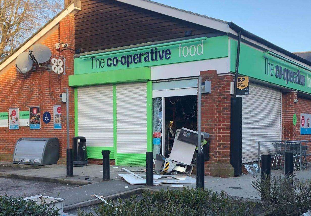 Ashford: Cash machine raid at Co-op in Faversham Road, Kennington