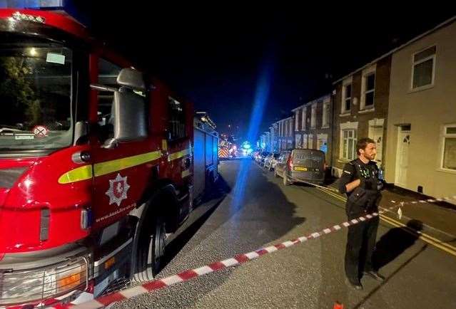 A cordon was put in place near the old school building. Picture: Gabriel Morris/KMTV