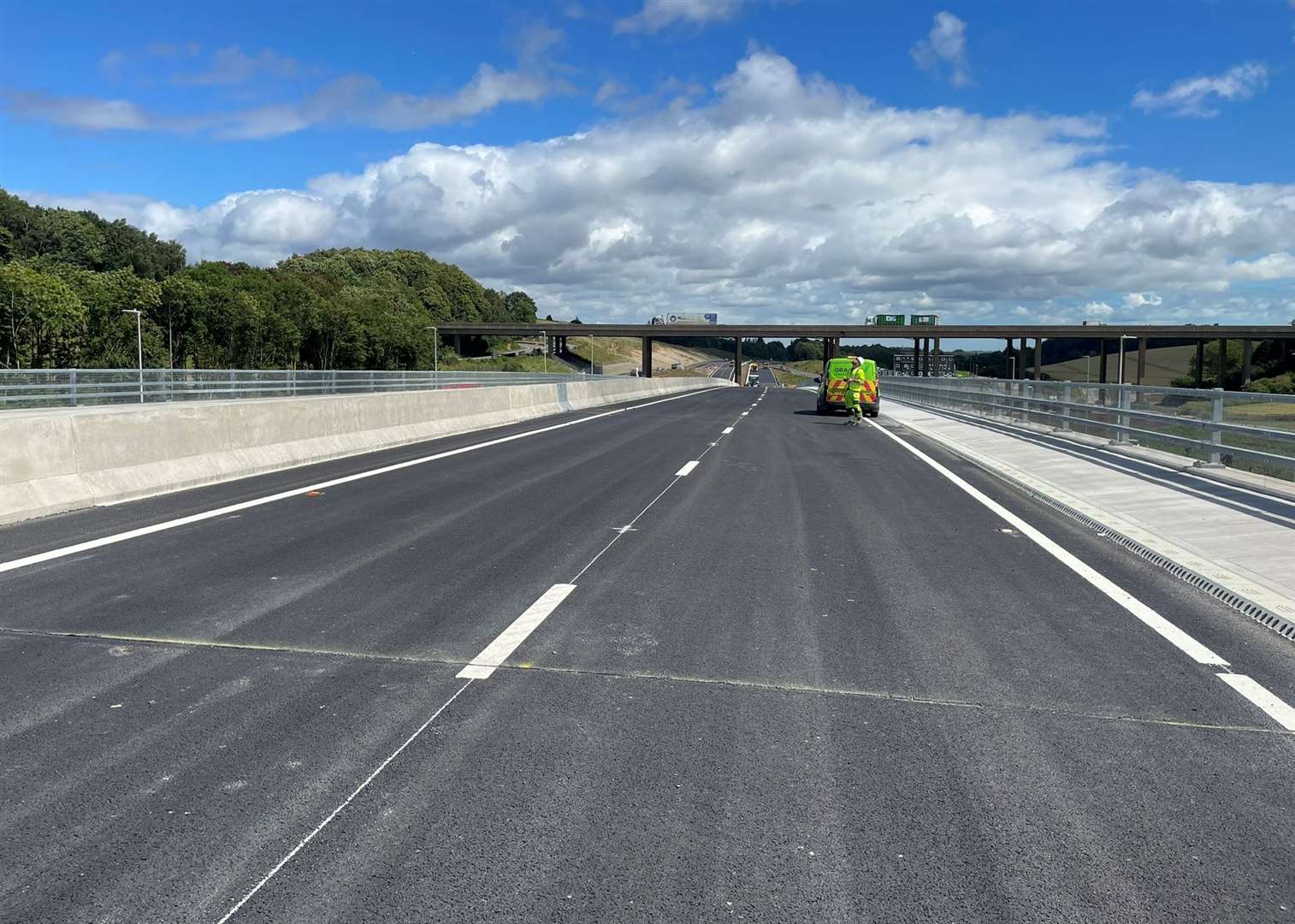 The lanes heading to Maidstone from Sittingbourne on the Stockbury flyover before it opened. Picture: Joe Crossley