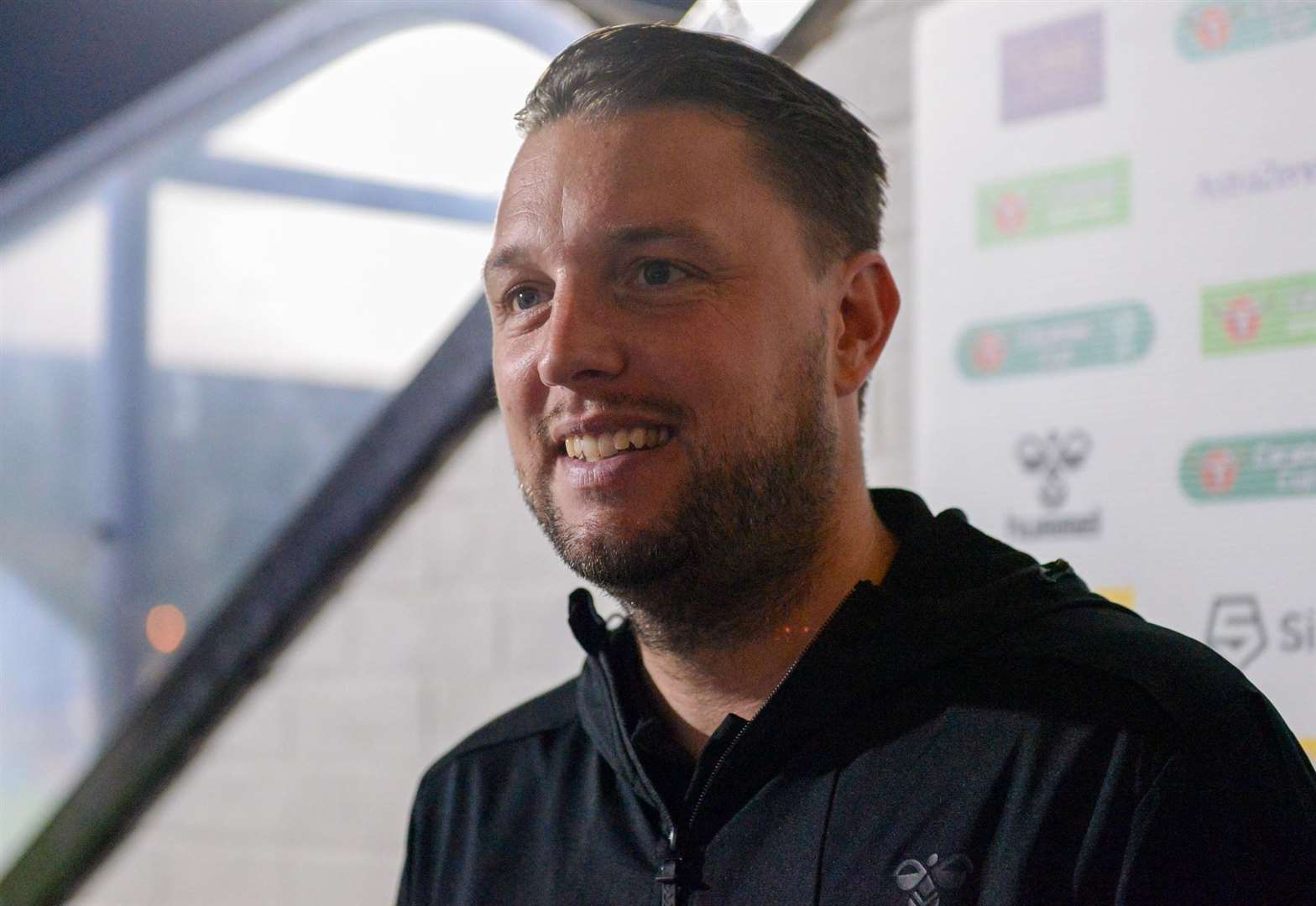 Gillingham boss Mark Bonner.enjoyed the England songs on Saturday at Priestfield Picture: Simon Lankester