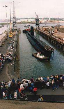 Ocelot arriving back in Chatham in 1992