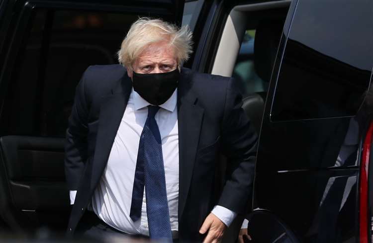 Boris Johnson pictured on Thursday