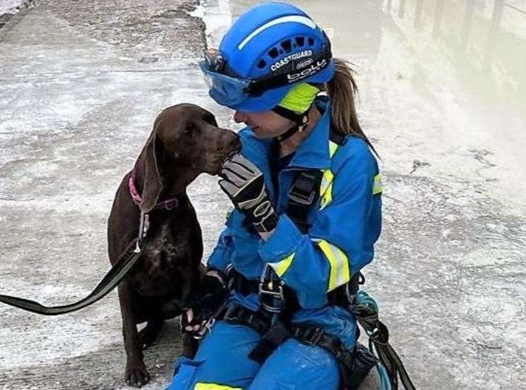 The coastguard crew went to Coco's aid at about 10am this morning. Picture: HM Coastguard Folkestone