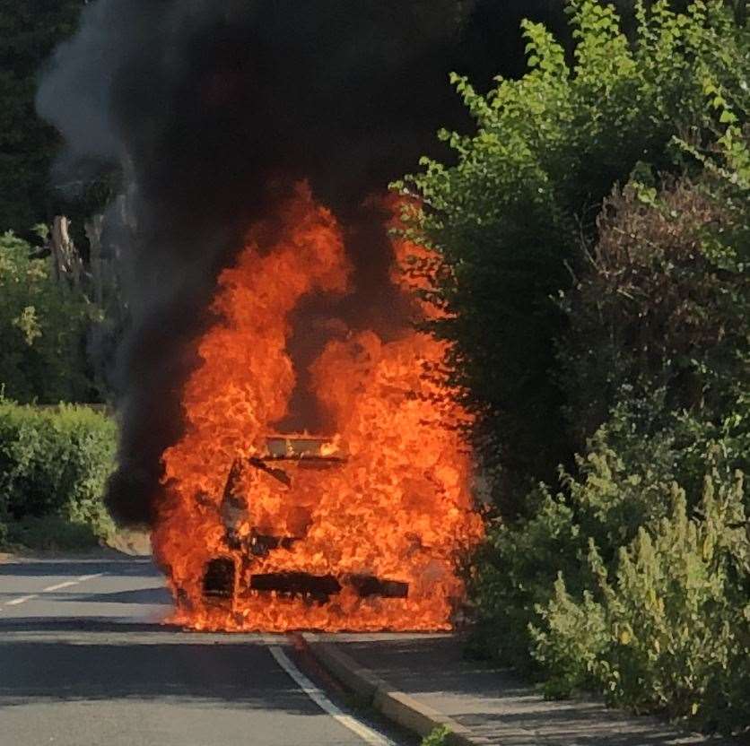 A car was found ablaze in Boxley Road, Maidstone. Picture: Caroline Wiseman