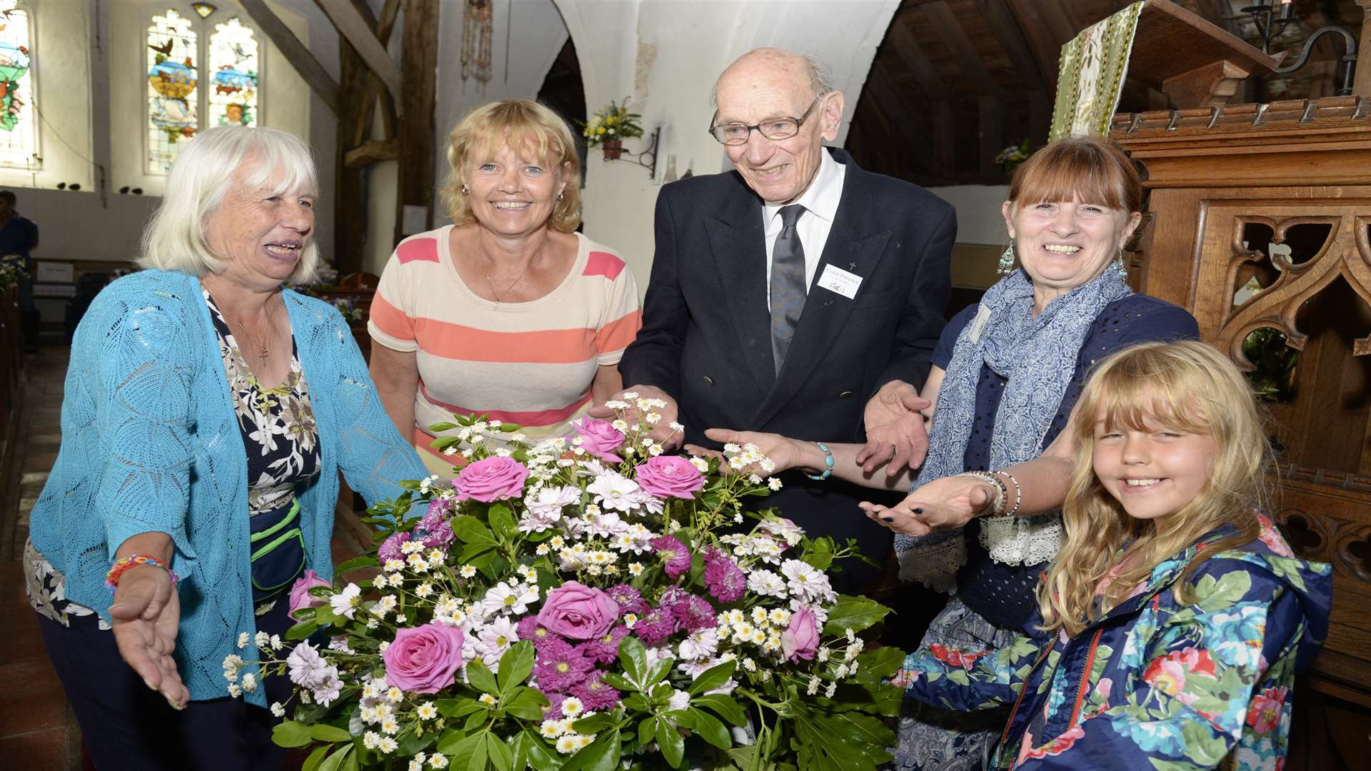 Valerie Byatt, Sue Wood, Colin Patience, Sue Hopper and Violet Robinson, eight, were among those who helped organise the festival