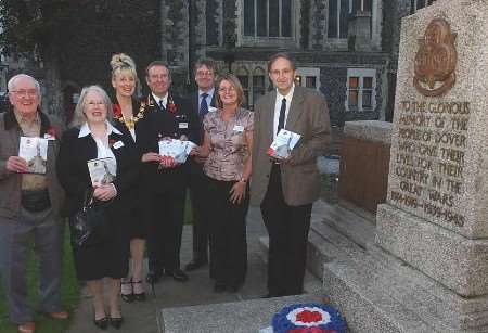 The Mayor, Cllr Jan Tranter, and her husband Ken, with Judy and Edwin Hart, Brian Walker, Tracy Hubbard and Roger Husk, who were all involved in the project. Picture: DAVE DOWNEY