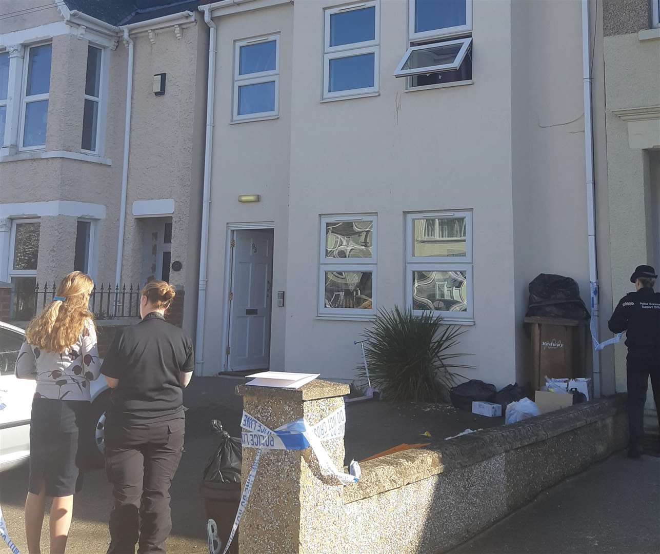 Police cordoned off the property in Napier Road, Gillingham