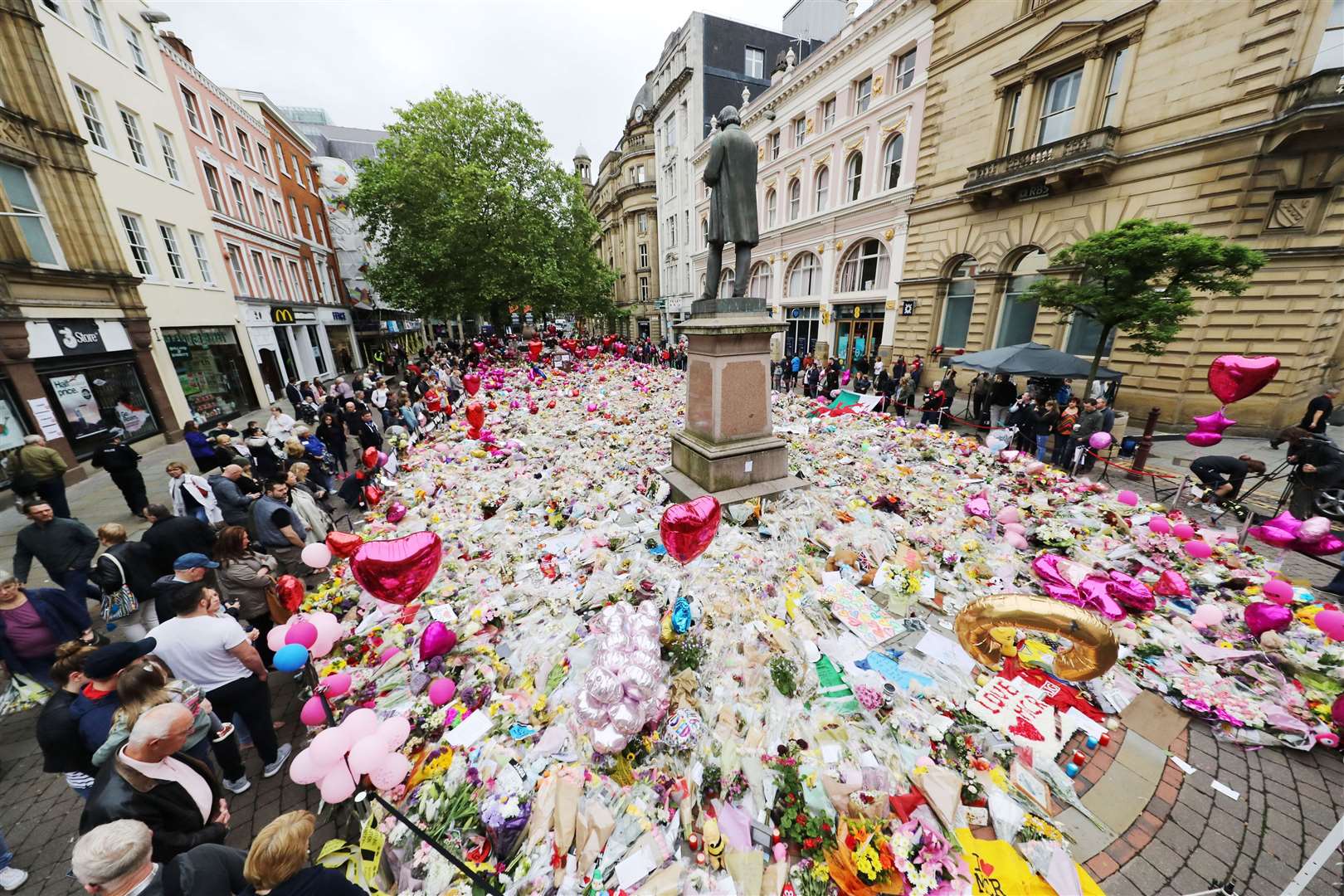 Hundreds of tributes were left after the attack (Owen Humphreys/PA)