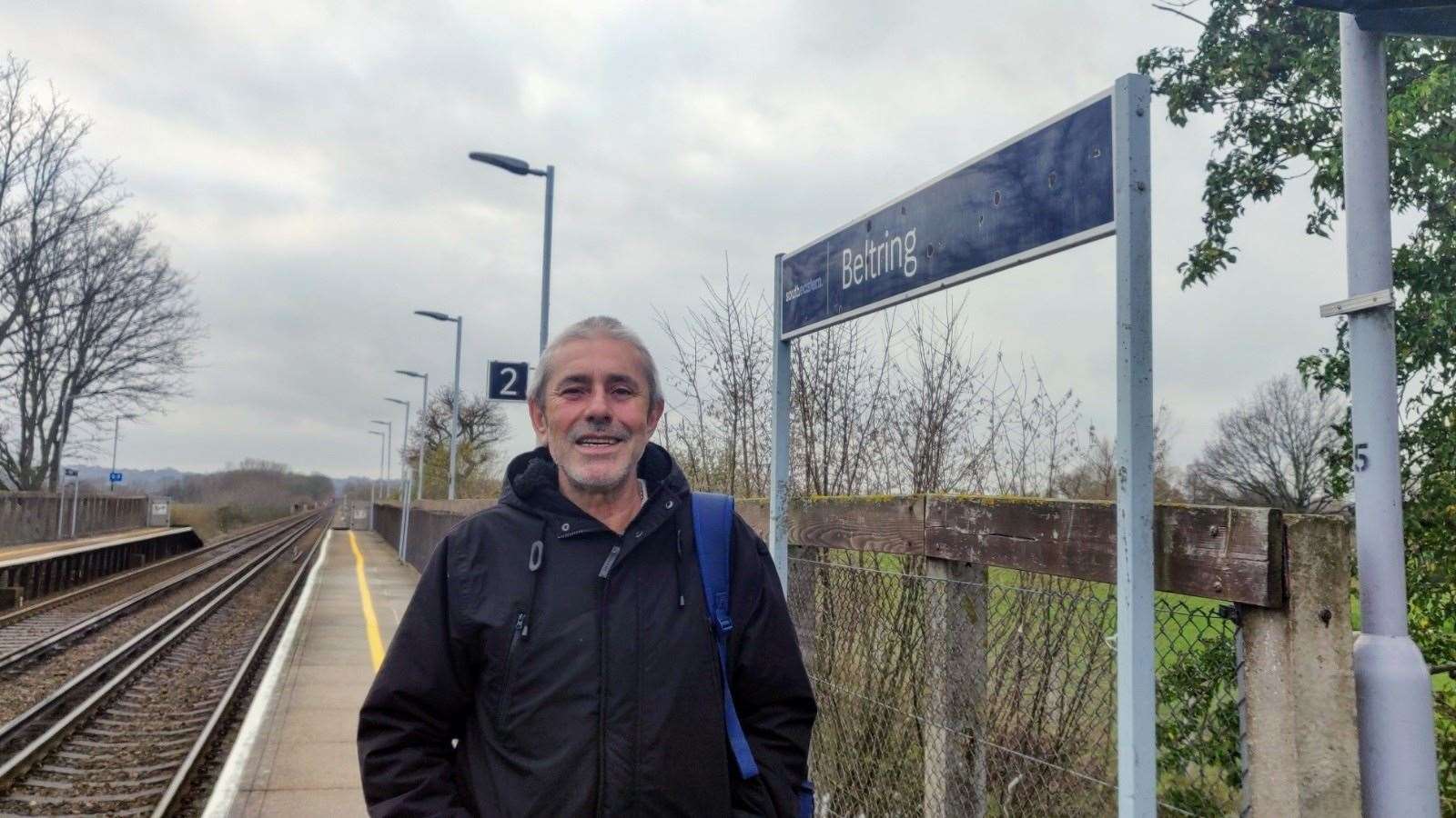 Passenger Manuel Candido at Beltring railway station near Paddock Wood