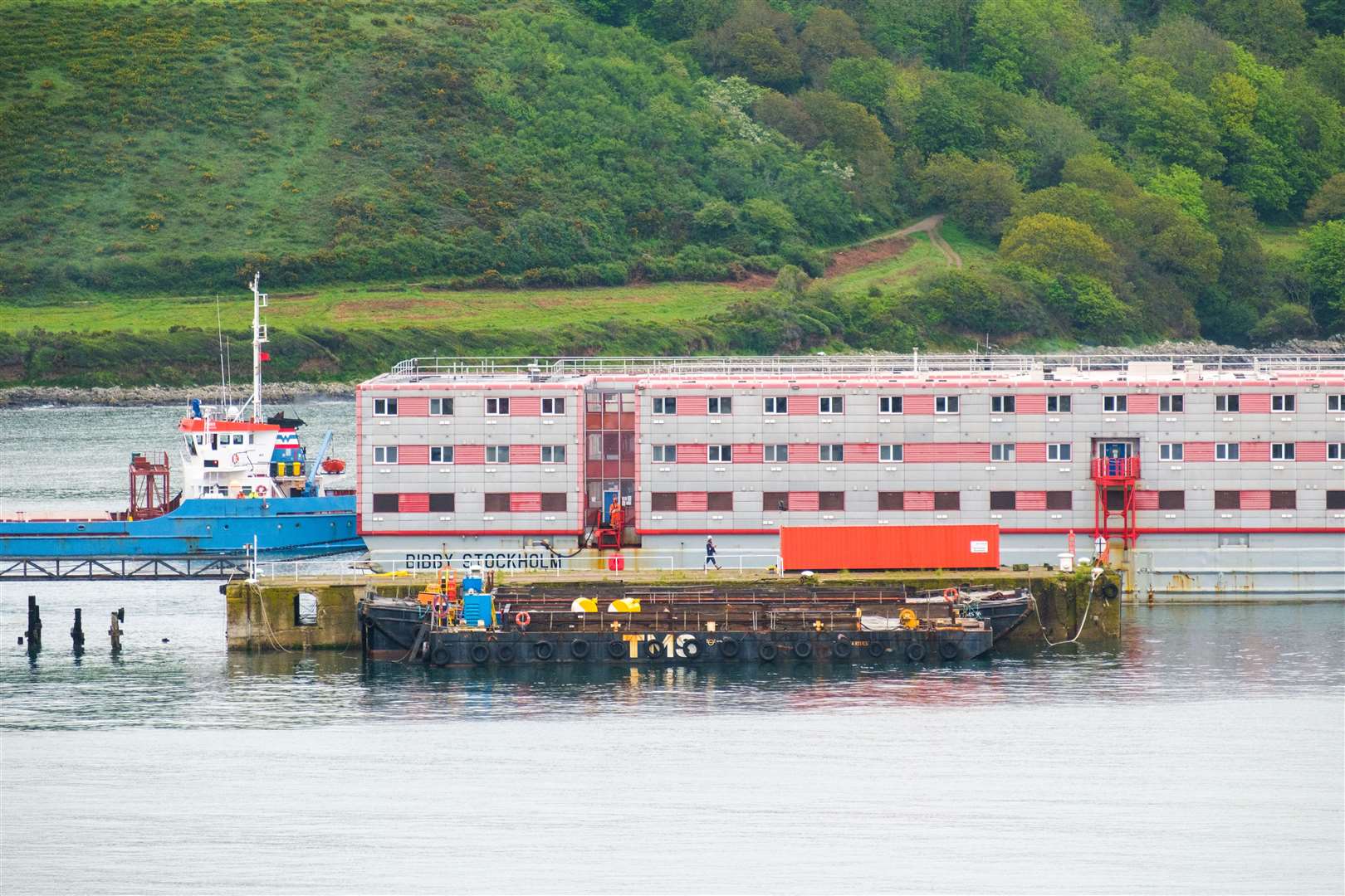 The Bibby Stockholm accommodation barge is due into Portland, Dorset within ‘the coming weeks’, according to the Home Office (Matt Keeble/PA)