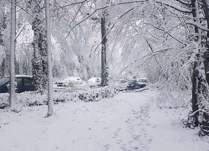 Cars have been abandoned due to heavy snow in Walderslade and Lordswood. Pic from Paul Burch.