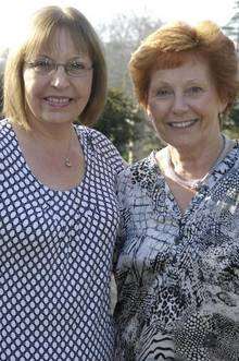 Jenny Lucas and Helen Edwards celebrate their first birthday together