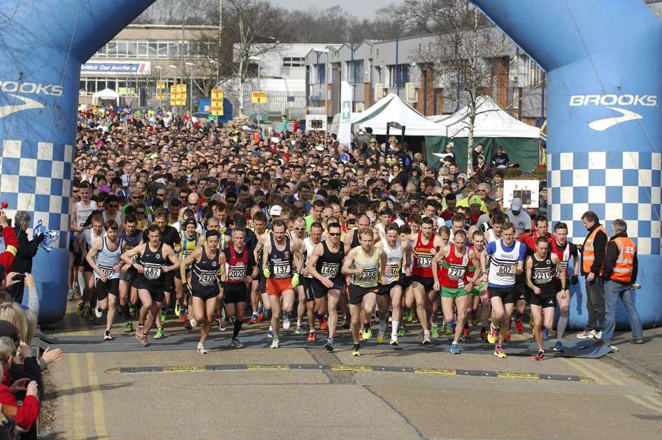 Runners at the start of the Paddock Wood Half-Marathon