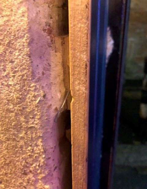 There must still be some work going on here – this was the gap between the door frame, which is currently being used to dispose of empty crisp packets