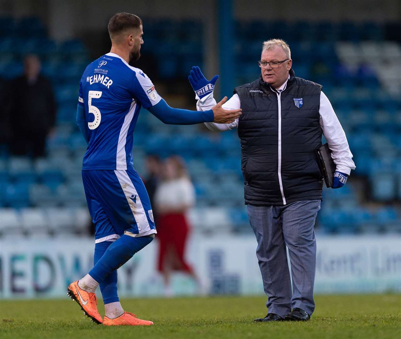 Manager Steve Evans will hope the club can agree a new deal with captain Max Ehmer Picture: Ady Kerry