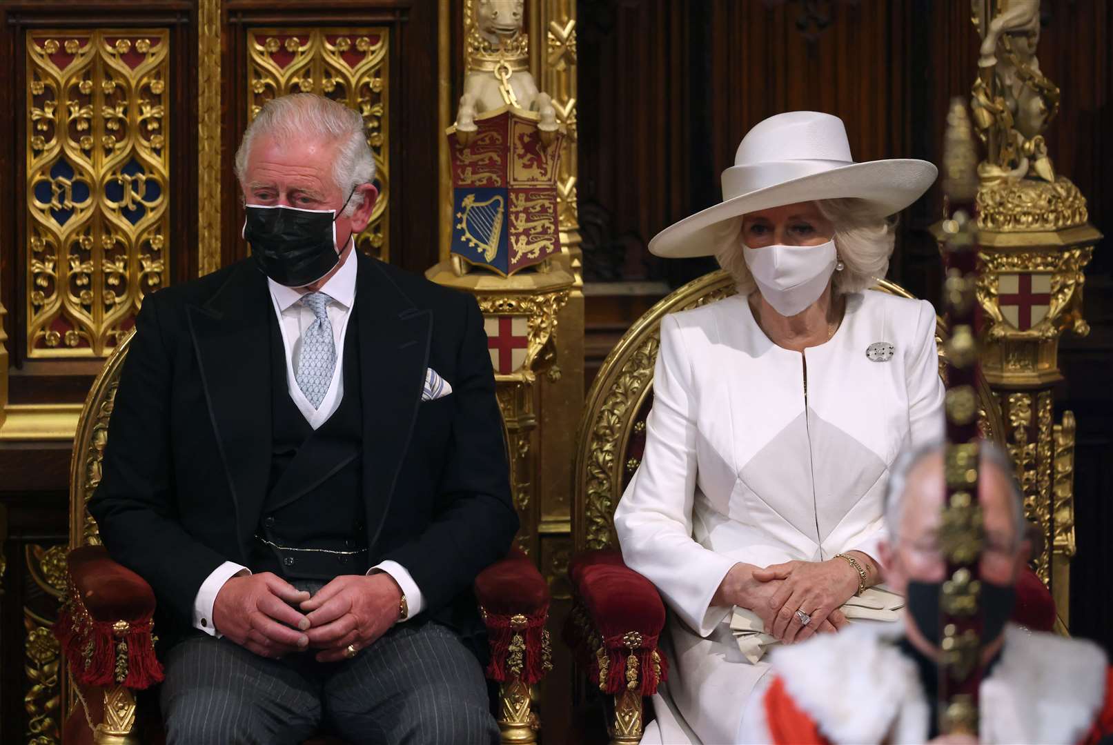 The Prince of Wales and the Duchess of Cornwall listen to the speech (Chris Jackson/PA)