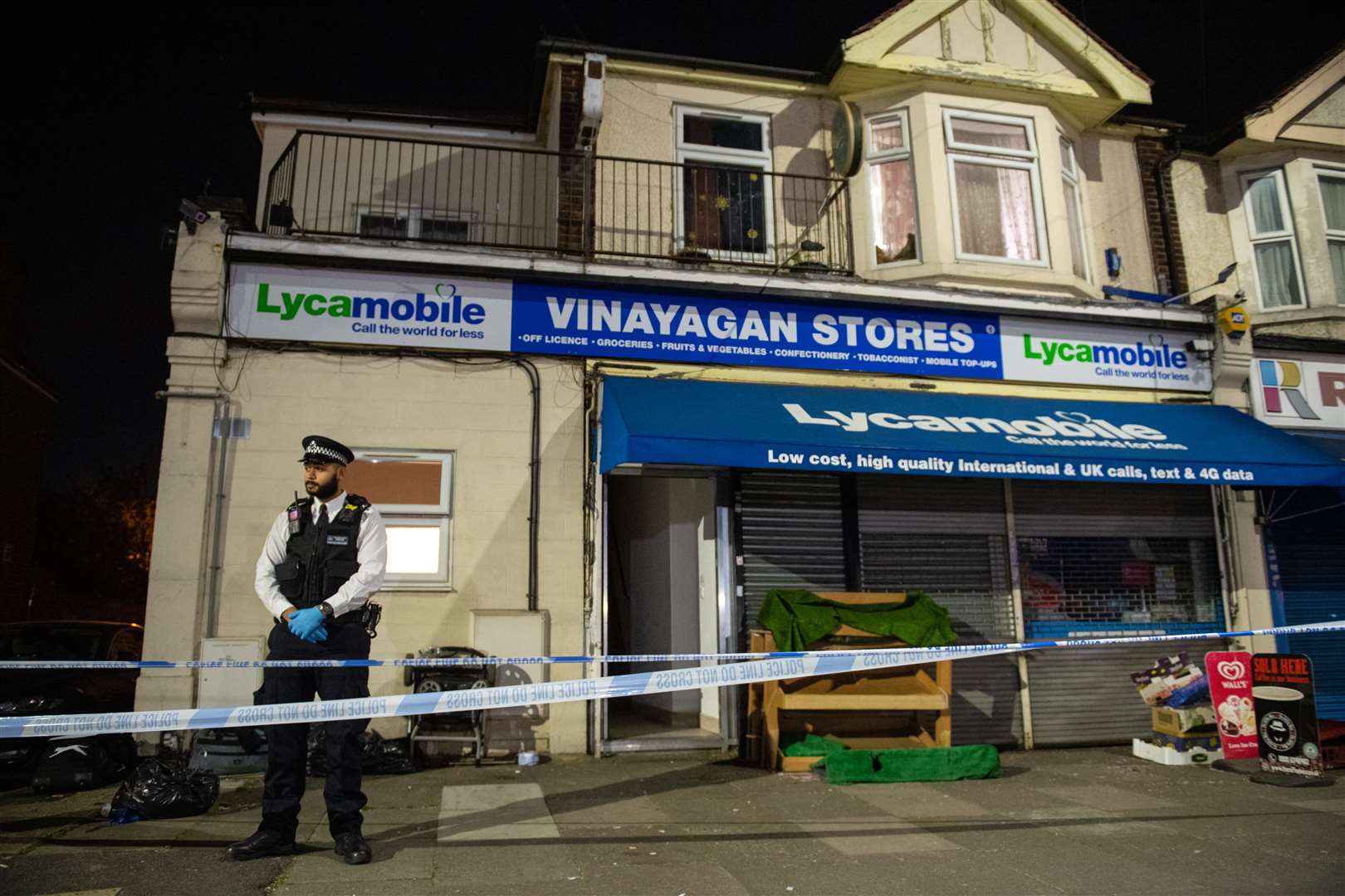 The scene in Aldborough Road North, Ilford, east London (Dominic Lipinski/PA)