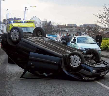 The car is thought to have spun out of control. Picture: Tessa Youens