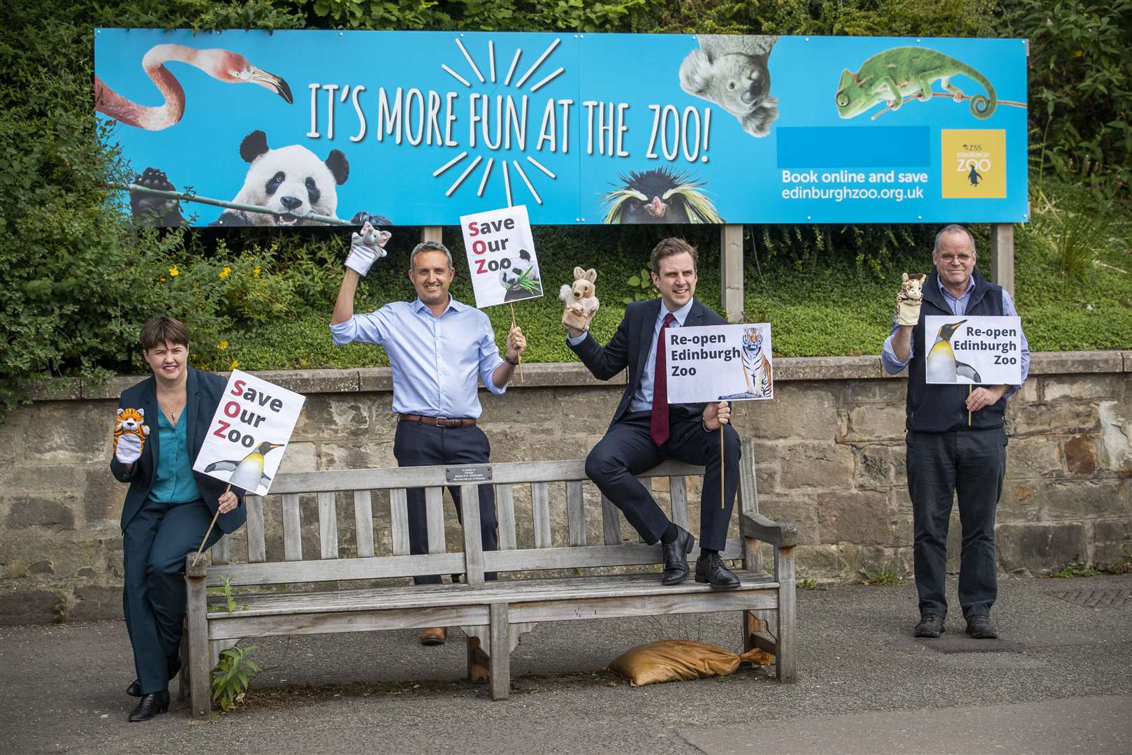 MSPs campaigning outside Edinburgh Zoo for its safe reopening as part of the phase two easing of lockdown restrictions (Jane Barlow/PA)