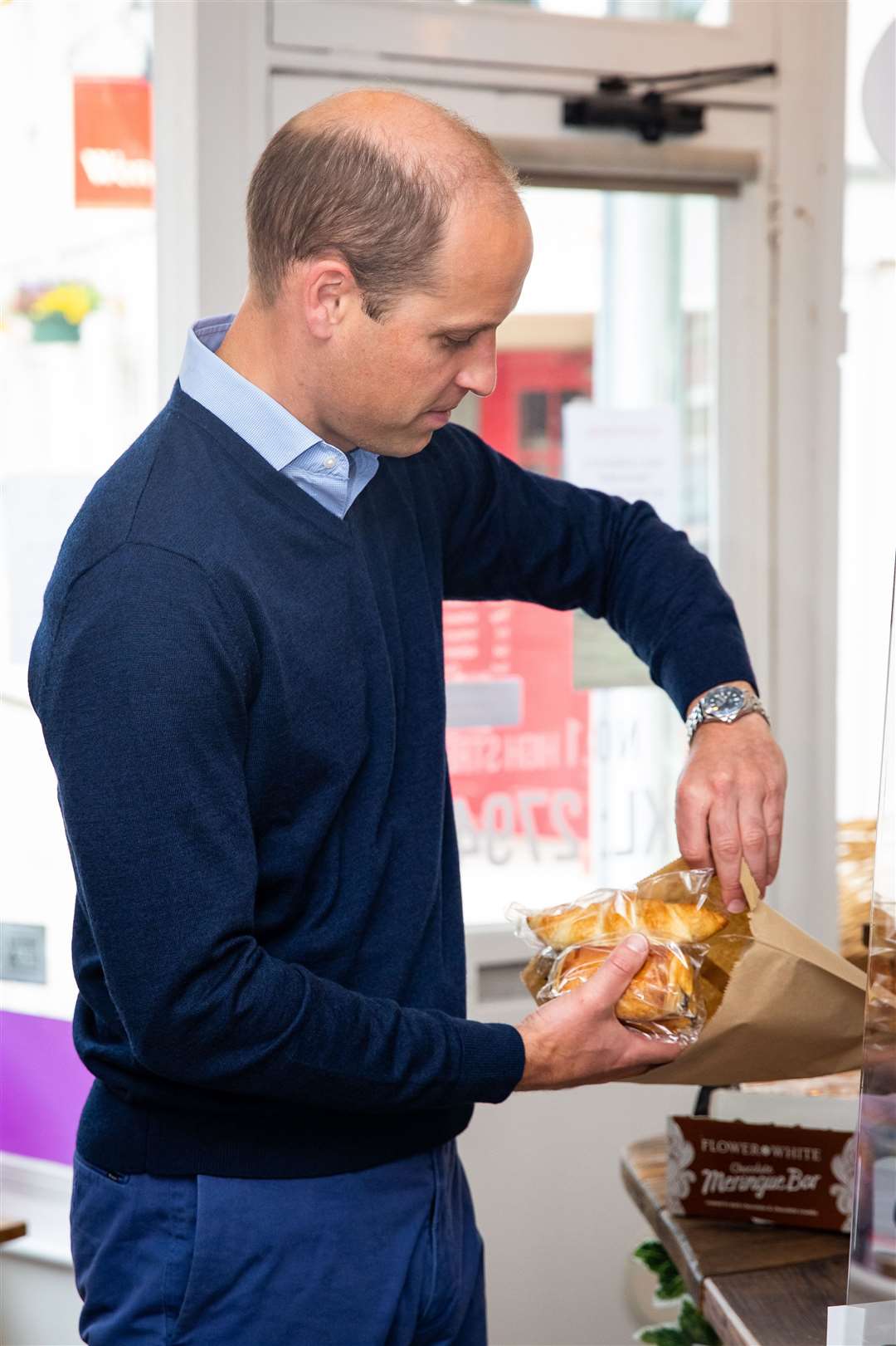 William bought some pain au chocolat and other pastries (Aaron Chown/PA)