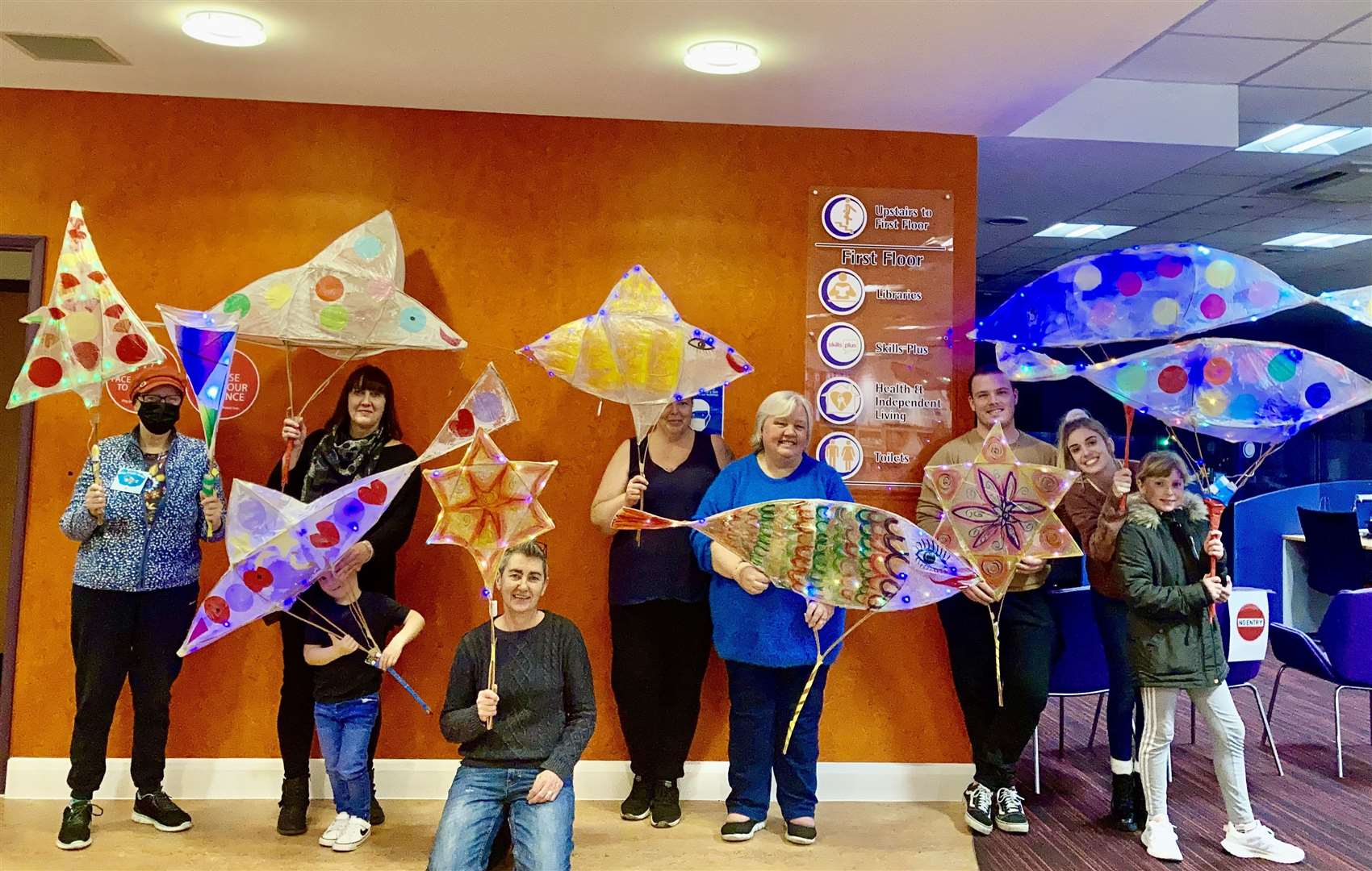 Big Fish Arts lantern parade workshop in Sheerness library