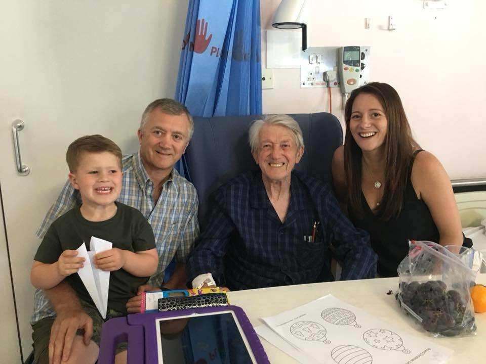 Dennis Whyard (centre right) together son Mick, grandaughter Lisa and great-grandson Silas (2510184)